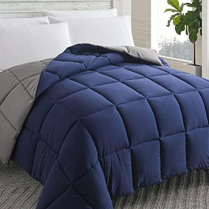  Cosybay Down Alternative Comforter (Black, Full) - All Season Soft Quilted Full Size Bed Comforter - Reversible Lightweight Duvet Insert With Corner Tabs - Winter Summer Warm Fluffy, 82x86 Inches