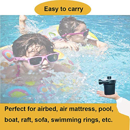  Electric Air Pump, Air Mattress Portable Pump For Inflatables Couch, Pool Floats, Blow Up Pool Raft Bed Boat Toy, Snow Tube, AC Inflator/Deflator With 3 Nozzles, 130W