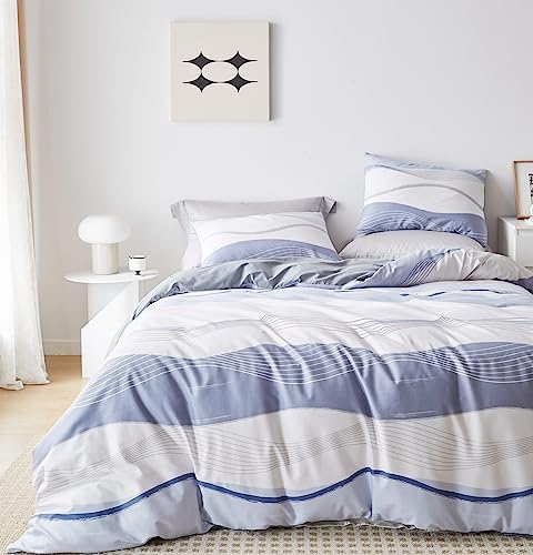  YuHeGuoJi Brown Plaid Duvet Cover Queen 100% Cotton White Gingham Duvet Cover 3 Pcs Set 1 Geometric Checkered Duvet Cover With Zipper Ties 2 Pillowcases Neutral Modern Gingham Grid Bedding Set Soft