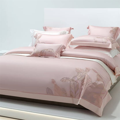  LEIGE Embroidered Four-Piece Set Wide Brimmed Embroidered Quilt Cover Sheet Style Home Textile Bedding Kit (Color : D, Size : 220 * 240cm)