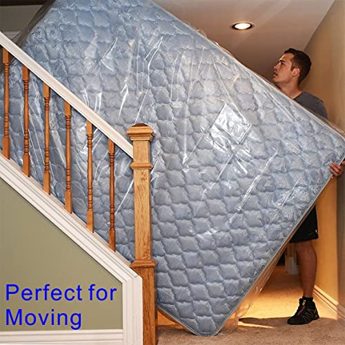  4 Mil Extra Thick Sealable Mattress Bag With Adhesive Strip For Moving And Storage, Heavy Duty, Fits King And Cal King, 1-Pack