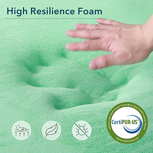  Twin Mattress Topper, Homhougo Medium Firm Memory Foam With Soft Pillow Top, 4-Inch Triple Layer Bed Topper For Pain Relief