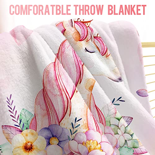  Unicorn Blanket, Cozy Lightweight Durable Bed Couch Blanket, Plush Microfiber Blanket 50"x60"