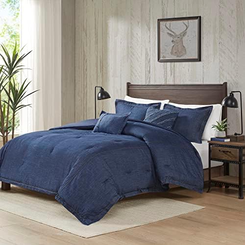  Woolrich Rustic Lodge Cabin Comforter Set - All Season Down Alternative Warm Bedding Layer And Matching Shams, Oversized Queen, Bitter Creek, Grey/Brown
