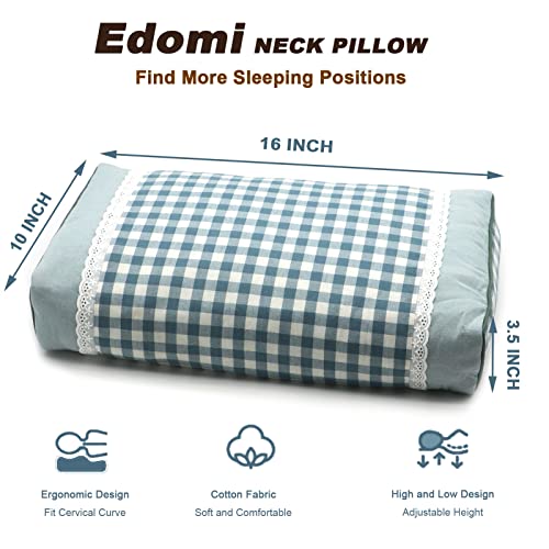  Edomi Pillow For Side Sleepers Bed Firm Pillow With Washable Removable Cover Cooling Pillow For Neck And Shoulder Pain Relief Square Pillow For Sleeping (17x10 Inch, Blue)