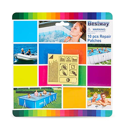 Bestway 2.5in X 2.5in Flowclear Underwater Adhesive Repair Patches (10 Patches)