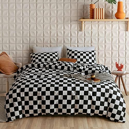  ECOCOTT Duvet Cover Queen, 100% Natural Cotton 1 Duvet Cover +2 Pillowcases Bedding Set,Navy And Cosmic Constellation Reversible Printed Pattern Soft Cozy Breathable And Durable Duvet Cover Set