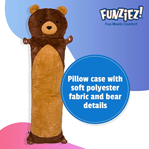  Funziez! Teddy Bear Body Pillow Case - Brown Novelty Animal Pillowcase