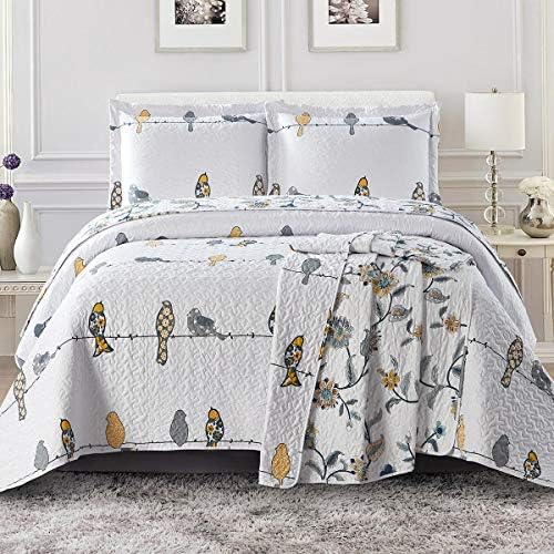  Royal Hotel Bedding Jewel Oversized Coverlet Set, Luxury Printed Design Quilt, Bedspread Set - Filled Quilts - Fits Pillow Top Mattresses - 3PC Set - King/California King Size