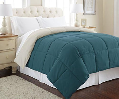  Down Alternative Microfiber Quilted Reversible Comforter & Duvet Insert - Soft, Comfortable Alternative To Goose Down - Bedding For All Seasons Amethyst/Silver Full/Queen