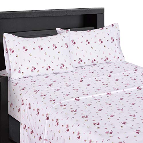  7-PCS California King Size Zahra - Includes 100% Cotton 4pc Sheet Set+ 100% Cotton 3pc Duvet Cover Set- 300TC Single Ply Yarn