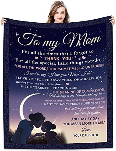  To My Mom Blanket From Daughter - Meaningful Gifts For Mom 60"x50", Fleece Throw Blankets Birthday Gifts For Women - Mom Gifts Ideas From Kids For Her Birthday, Mothers Day Or Christmas