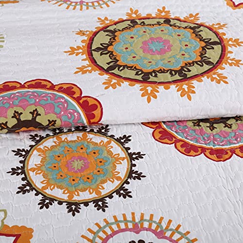  Reversible Quilt Set With Shams Twin Size Hypoallergenic For All Season Pattern#5