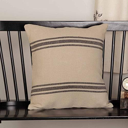  Mill House Stripe Black Queen Coverlet Bedspread, 94" L X 94" W, Oversized Woven Blanket, Farmhouse Primitive Grain Sack Stripe Bedding, Beige & Black