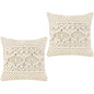  Mkono Throw Pillow Cover Macrame Cushion Case (Pillow Inserts Not Included) Set Of 2 Boho Pillows Decorative Pillow Cover For Bed Sofa Couch Bench Boho Home Decor,17 Inches