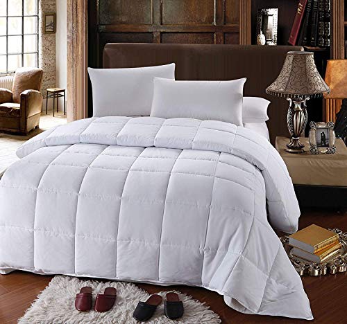 Down Alternative Comforter (King-Calking, 106x90) 60-Ounces Of Fill, Solid Baffle Box Pattern, Soft And Fluffy Hotel Style Duvet Insert With Corner Ties, White