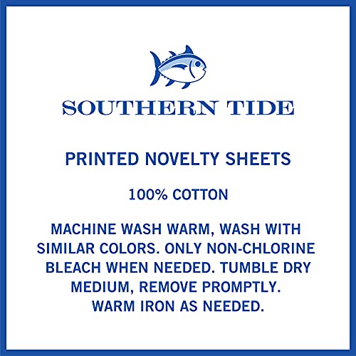  Southern Tide Home Tide Flamingos Cotton Sheet Set Twin White