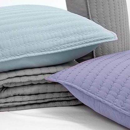  Quilts Queen Size 3 Piece Set Vintage Pre Wash Oversized Reversible Pattern With Pillow Shams, Turquoise Kate (Pack Of 6)