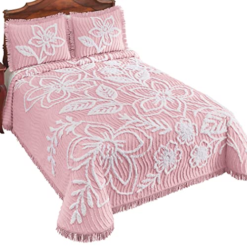  Tufted Soft Luxury Floral Chenille Cotton Bedspread