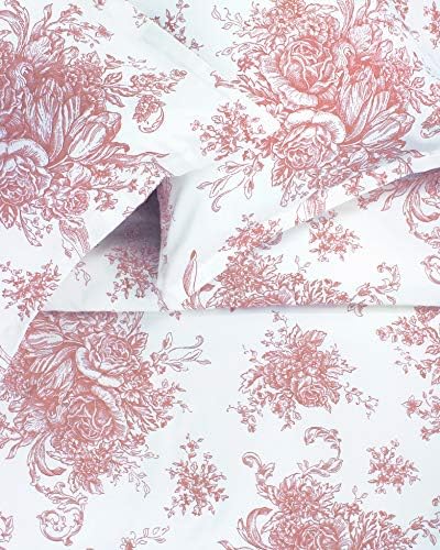  Mélange Home Melange Home, Light Blue Toile 400 Thread Count Cotton, Full/Queen Duvet Set