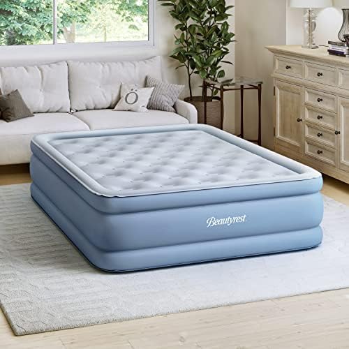  Hi-Loft Inflatable Mattress: Raised-Profile Air Bed With External Pump, Full Blue