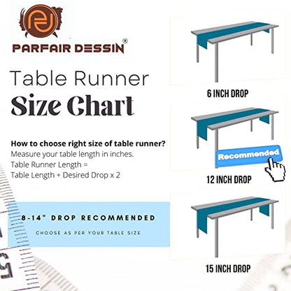  Arfair Dessin 13x48 Inch 4Ft Burlap Jute Textured Polyester High Density 650 GSM Fabric Table Runner Dresser Dining Wedding Party Fall Decorations : Natural