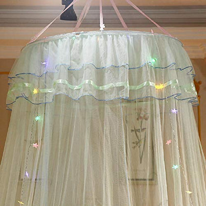  Jolitac Bed Canopy Lace Mosquito Net For Girls Beds, Unique Princess Play Tent Mesh Canopies Large Lace Dome Curtain Drapes Home & Travel (Green)