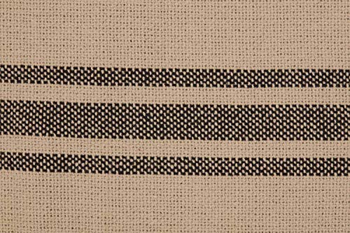  Mill House Stripe Black Queen Coverlet Bedspread, 94" L X 94" W, Oversized Woven Blanket, Farmhouse Primitive Grain Sack Stripe Bedding, Beige & Black