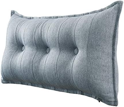  WOWMAX Rectangular Headboard Pillow Bolster Pillow For Bed Back Rest Pillow For Sitting In Bed Daybed Pillows Back Support Pillow For Bed Reading Pillow Grey-Beige Queen