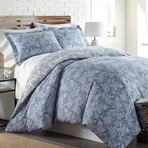  Perfect Paisley Collection - Premium Quality, Soft, Wrinkle, Fade, & Stain Resistant, Easy Care, Oversized Duvet Cover Set, King/California King, Blue