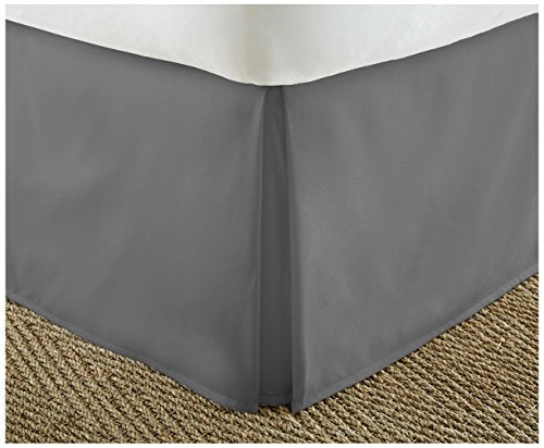  EH-BEDSKIRT-KING-GRAY Home Collection Pleated Bed Skirt, King, Gray