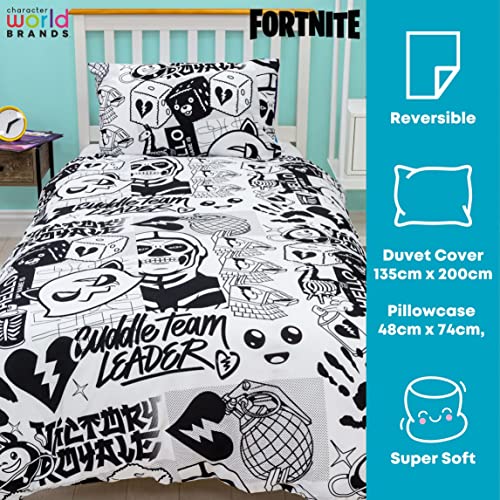 FORTNITE Official Fanzine UK Single Size Duvet Cover Set Pillowcase And Duvet Cover Only