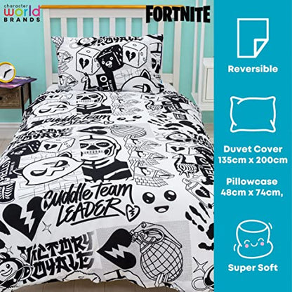 FORTNITE Official Fanzine UK Single Size Duvet Cover Set Pillowcase And Duvet Cover Only