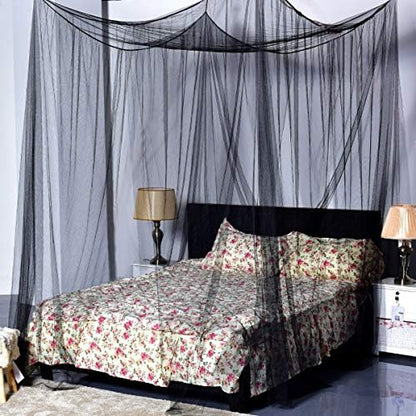  Mosquito Net, 4 Corner Post Bed Canopy, Quick And Easy Installation For King Size Beds Large Queen Size Bed Curtain (White)