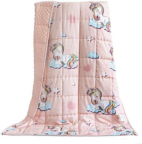  Uttermara Weighted Blanket 3 Lbs For Kids, Ultra Cozy Minky Fleece And Cotton Sided With Cartoon Patterns, Reversible Heavy Blanket Great For Calming And Sleeping, 36x48 Inches, Blue Car World