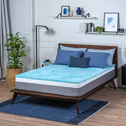  5-Zone Gel Swirl Memory Foam Mattress Topper Made In USA 2-Inch (Queen)