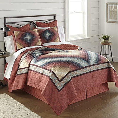  Donna Sharp Full/Queen Bedding Set - 3 Piece - Sea Breeze Star Contemporary Quilt Set With Full/Queen Quilt And Two Standard Pillow Shams - Machine Washable