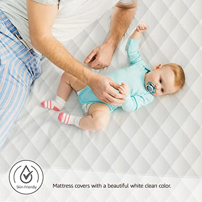  Luxury Quilted Mattress Cover - Exquisite Softness 100% Organic Cotton Mattress Protector - GOTS Certified Breathable Protective Bedding With 17-Inch Deep Pocket (Full, Pure White)
