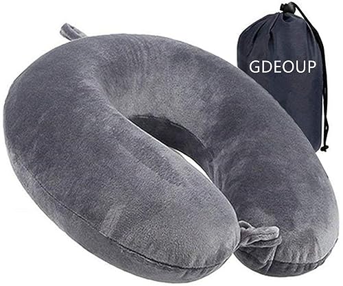  Travel Neck Pillow - Memory Foam Pillow Support Pillow,Luxury Compact & Lightweight Quick Pack For Camping,Sleeping Rest Cushion (Grey)