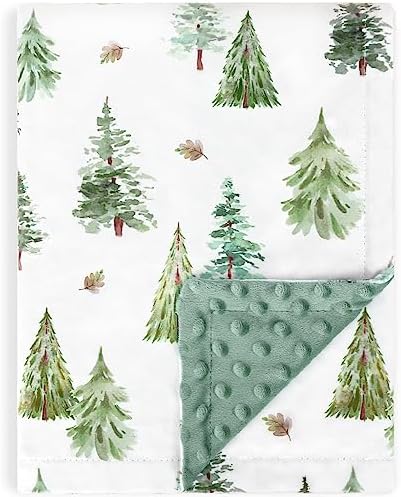  HOMRITAR Baby Blanket For Boys Girls Soft Plush Minky Blanket With Double Layer Dotted Backing For Toddler With Forest Foxes Multicolor Printed 30 X 40 Inch(75x100cm)
