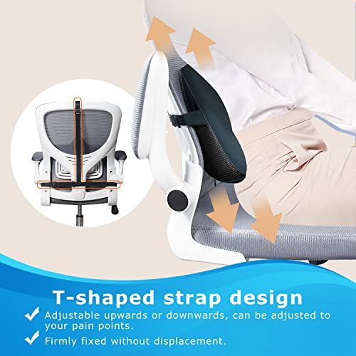  Lumbar Support Pillow For Office Chair For Low Back Pain Relief - Mini Side Wedge Shape Lumbar Pillow For Chair Comfort Your Lower Back Area (Dark Gray)
