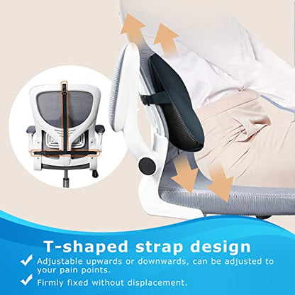  Lumbar Support Pillow For Office Chair For Low Back Pain Relief - Mini Side Wedge Shape Lumbar Pillow For Chair Comfort Your Lower Back Area (Dark Gray)