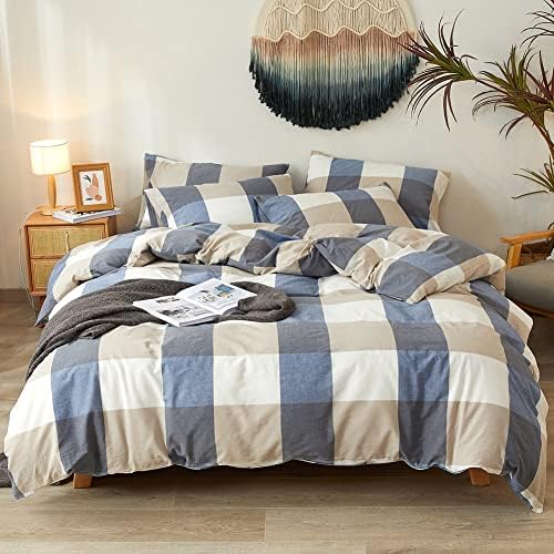  Burnt Orange Duvet Cover Twin Size, 100% Washed Cotton Duvet Cover Set Solid Orange Bedding Set Lightweight Comforter Cover 3 Pieces With Zipper Closure, 1 Duvet Cover 68x90 Inches And 2 Pillow Shams