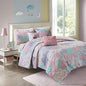  Urban Habitat Kids Reversible Cotton Quilt Set - Vibrant Fun, Playful Print, All Season Children Bedding Coverlet Bedspread, Decorative Pillow, Bedroom Décor, Twin/Twin XL, Cloud Pink 4 Piece
