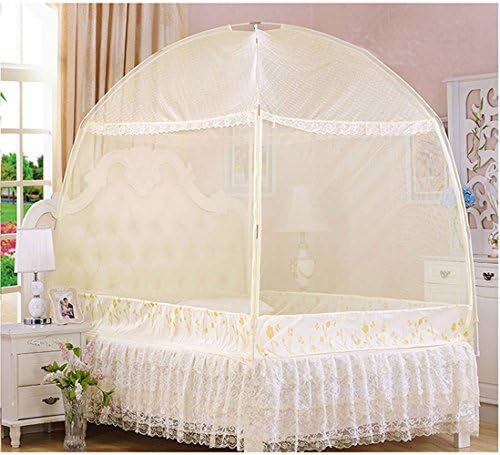  CdyBox Princess Mosquito Net Bed Tent Canopy Curtains Netting With Stand Fits Twin Full Queen (Purple, Full/Queen)