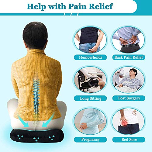 Donut Pillow For Tailbone Pain Relief Seat Cushion Hemorrhoid Pillow Postpartum Pregnancy Butt Pillows For Sitting Bed Sore Pressure Ulcer Cushion Post Surgery Orthopedic Seat Chair Cushion With Hole