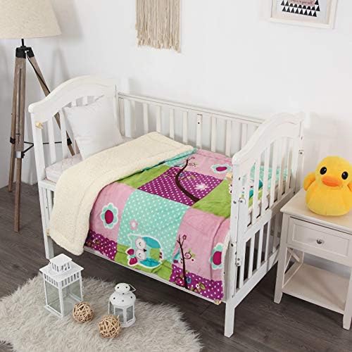  Elegant Home Kids Soft & Warm Multicolor Fun Dinosaurs Design Sherpa Baby Toddler Boy Blanket Printed Borrego Stroller Or Baby Crib Or Toddler Bed Blanket Plush Throw 40X50 (Dinosaur)