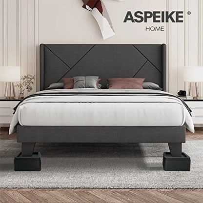  Aspeike 3 Inch Bed Riser 4 Pack Stackable Square Furniture Risers Heavy Duty Bed Raising Blocks Fits 5.5 Inch Wide Bed, Sofa, Chairs Or Couches Post - Bed Lifts Supports Up To 4,400 Lbs