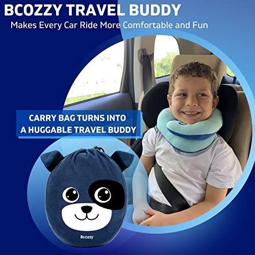  BCOZZY Kids Travel Neck Pillow, Supports The Neck, Head & Chin, Stops The Head From Falling Forward, For Kids Who Fall Asleep In The Car Seat & Plane, For Kids 3-7 Y/O, Navy