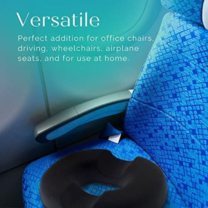  Trickonometry Donut Seat Cushion: Extra Firm Orthopedic Pillow- Lower Back, Hemorrhoid, Bed Sores, Pressure/ Pain Relief, Pregnancy, Postpartum, Surgery, Coccyx, Sciatica, Prostate (White) (Burgundy)﻿